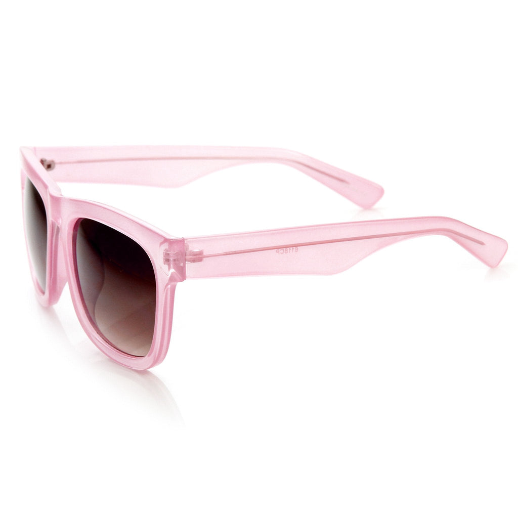 Zerouv + Plus "Harlow" Oversize Translucent Horned Rim Womens Sunglasses