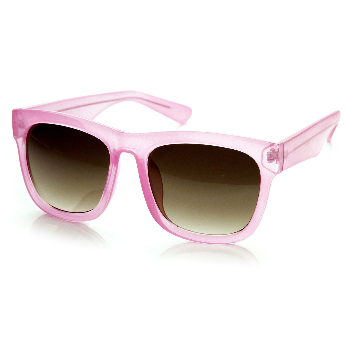 Zerouv + Plus "Harlow" Oversize Translucent Horned Rim Womens Sunglasses