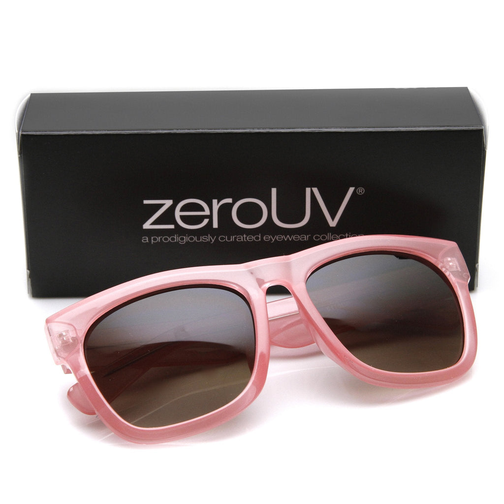 Zerouv + Plus "Harlow" Oversize Translucent Horned Rim Womens Sunglasses