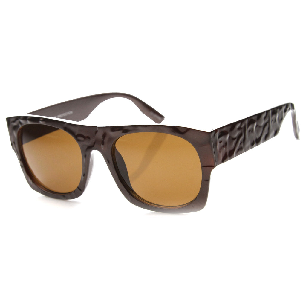 Unique Flat Top Textured Sunglasses 9865