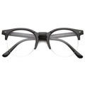 Indie Dapper Round Half Frame Clear Lens Glasses A061