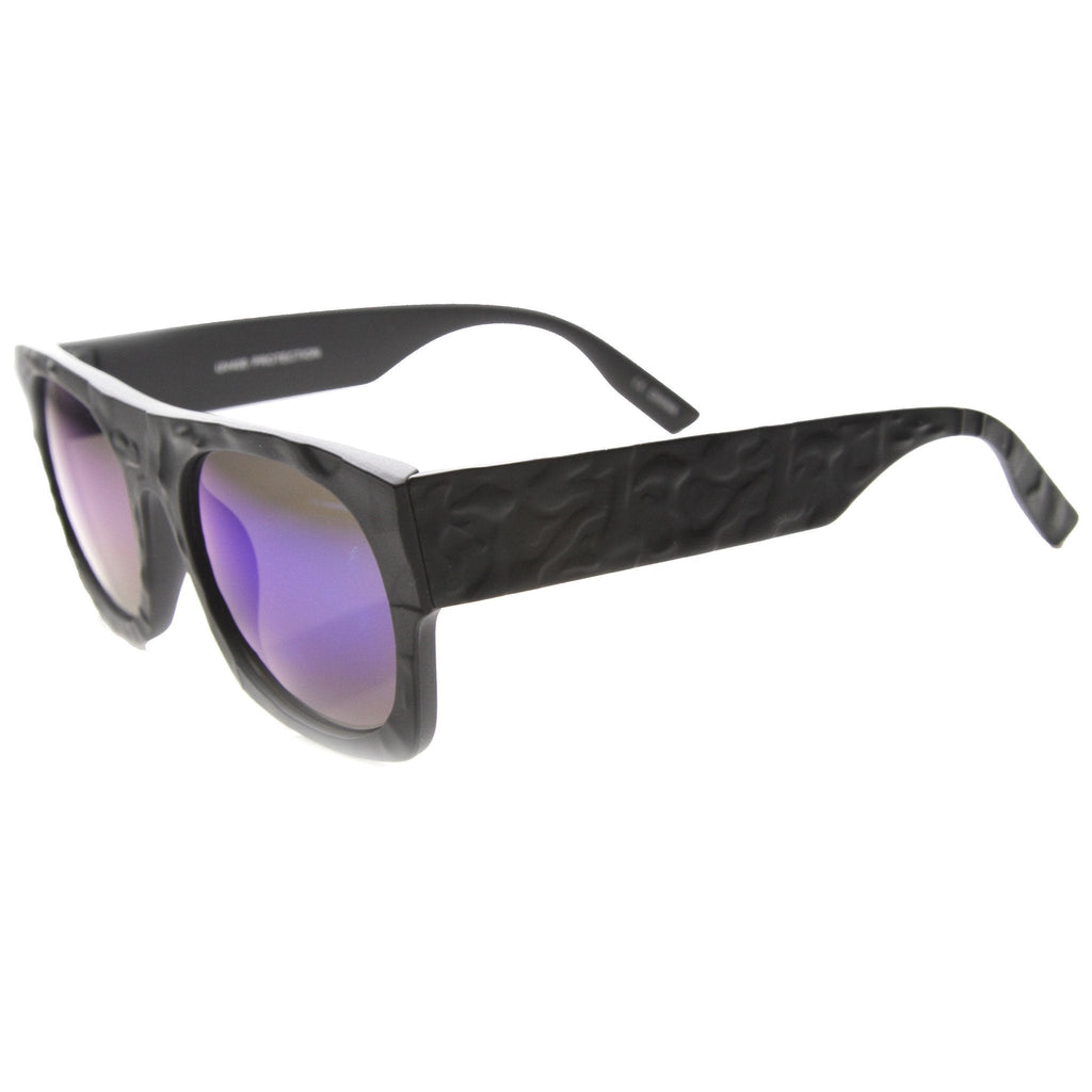 Unique Textured Square Flat Top Sunglasses 9866