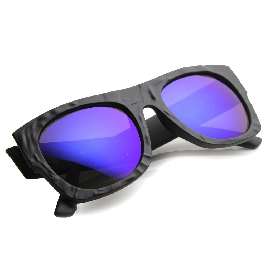 Unique Textured Square Flat Top Sunglasses 9866