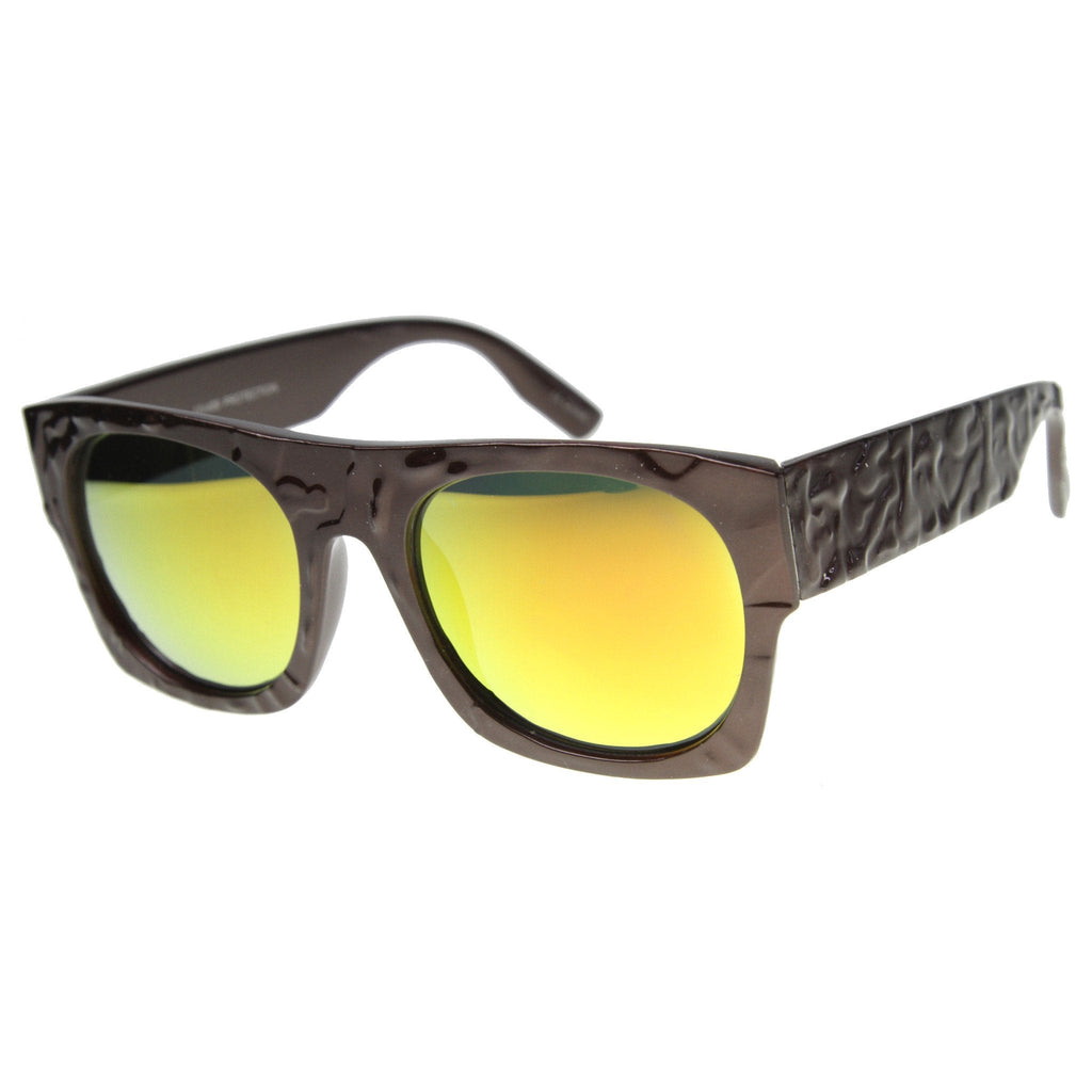 Unique Textured Square Flat Top Sunglasses 9866
