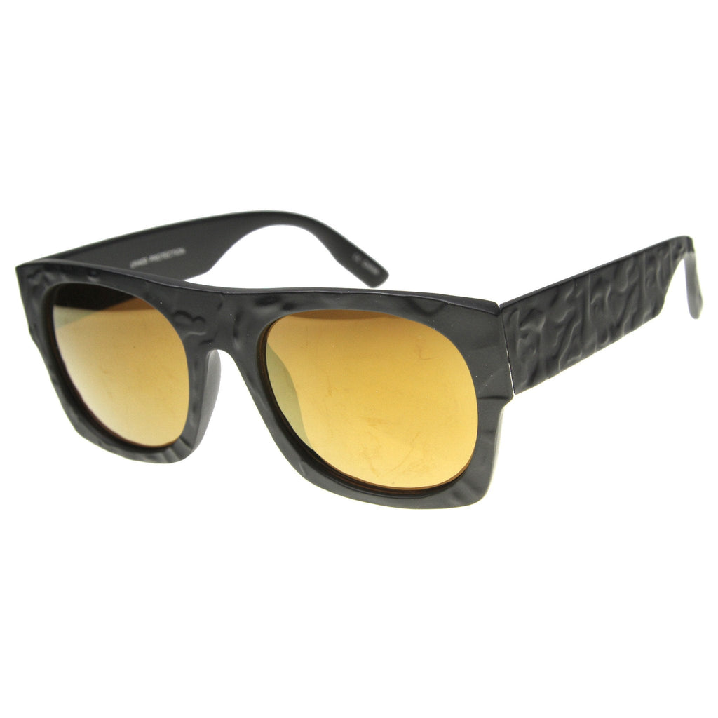 Unique Textured Square Flat Top Sunglasses 9866