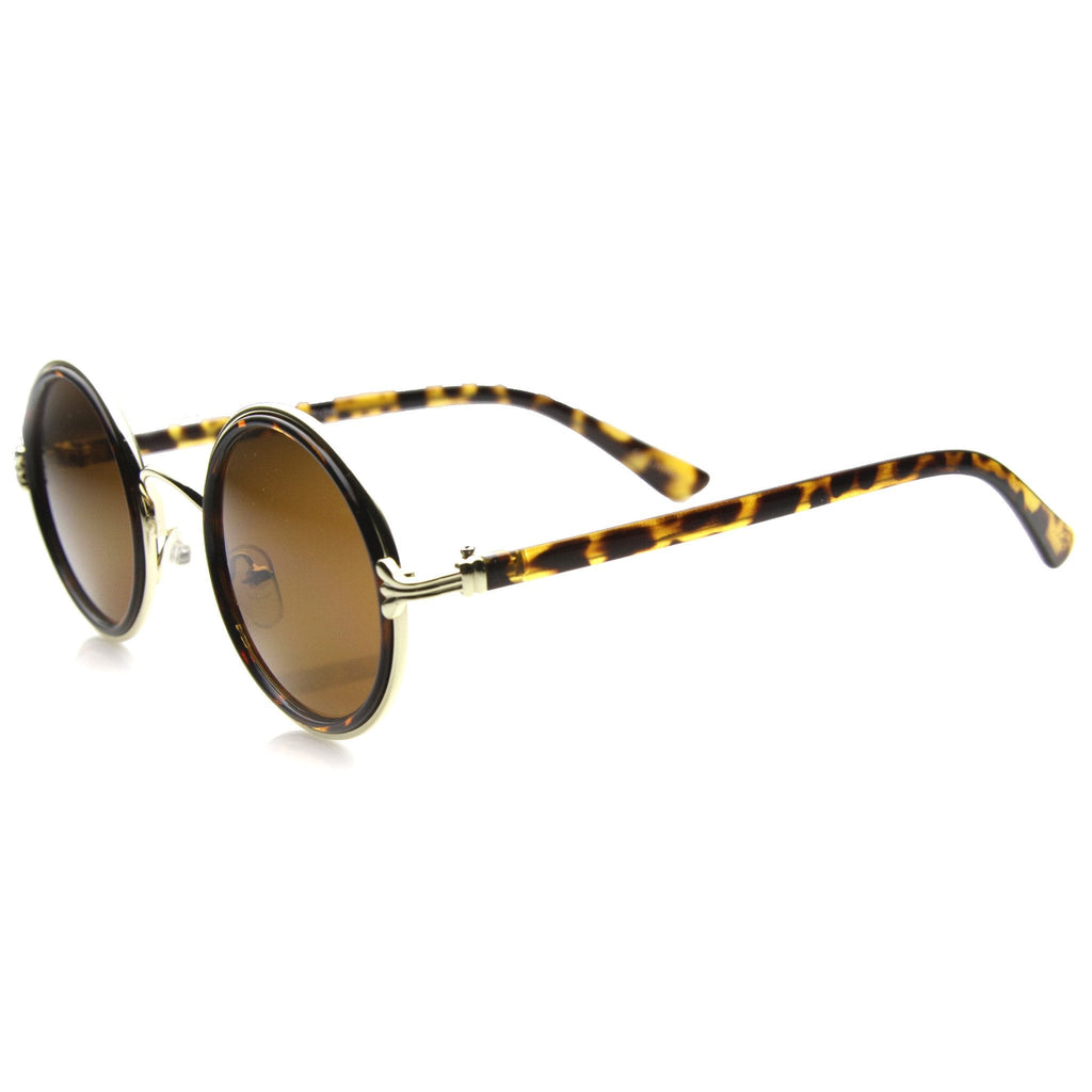 Vintage Dapper Round Ornate Sunglasses 9867