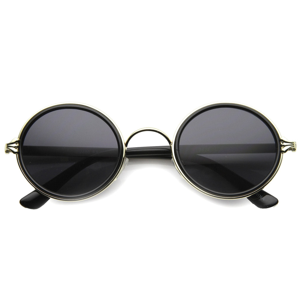 Vintage Dapper Round Ornate Sunglasses 9867