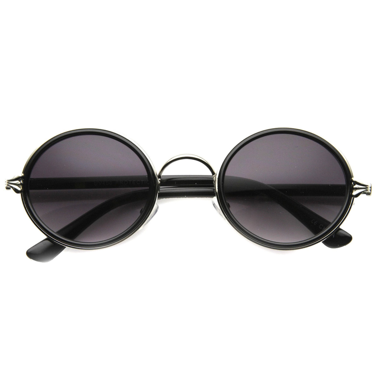 Vintage Dapper Round Ornate Sunglasses 9867