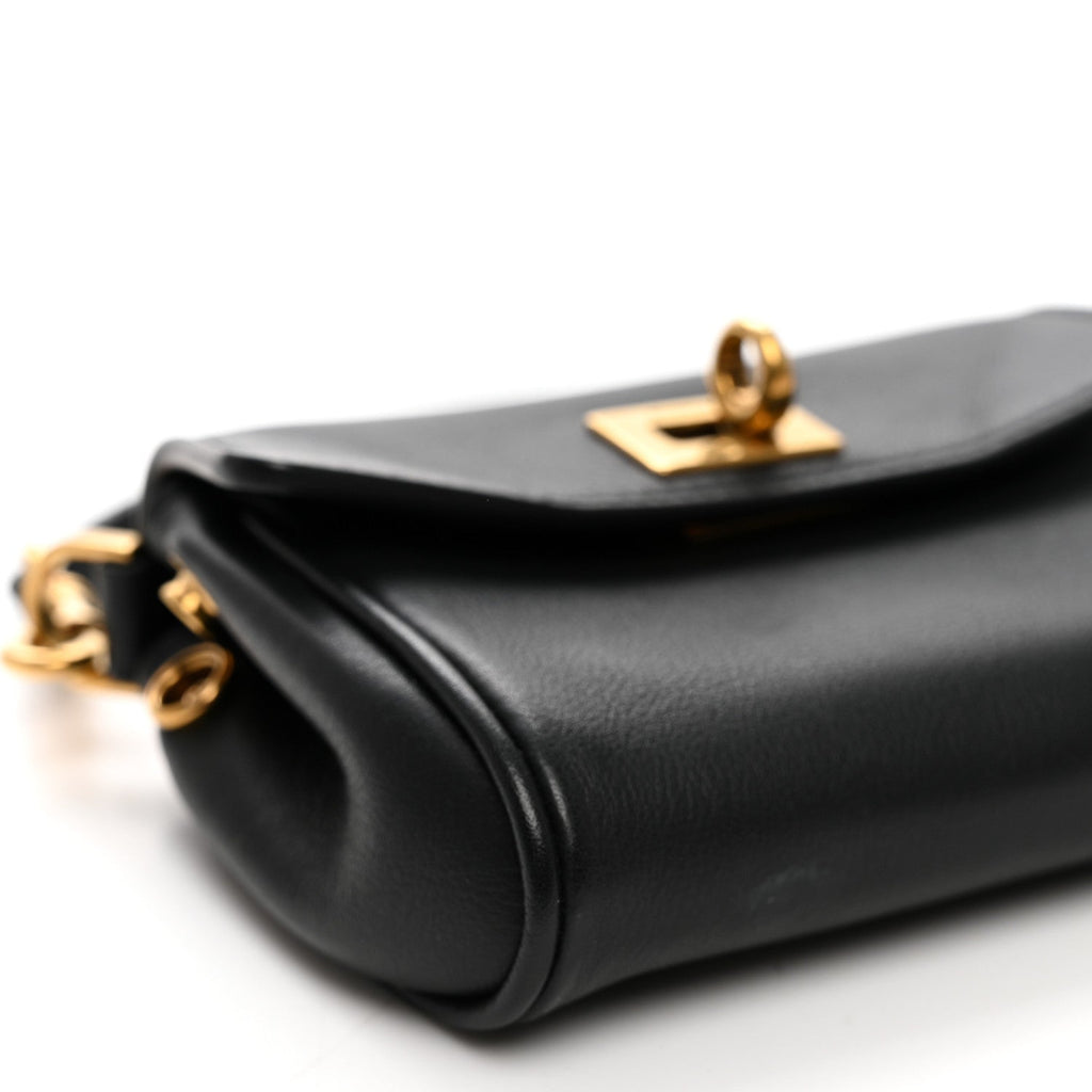 Smooth Calfskin Rodeo Micro Bag Charm Black