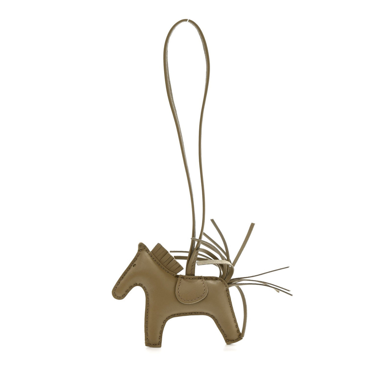 Milo Lambskin Grigri Rodeo Horse Bag Charm PM Beige Marfa