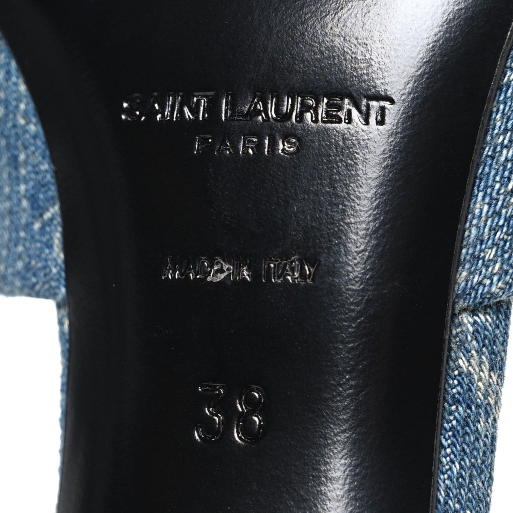 Denim Monogram La 16 Mule Sandals 38 Blue Jeans