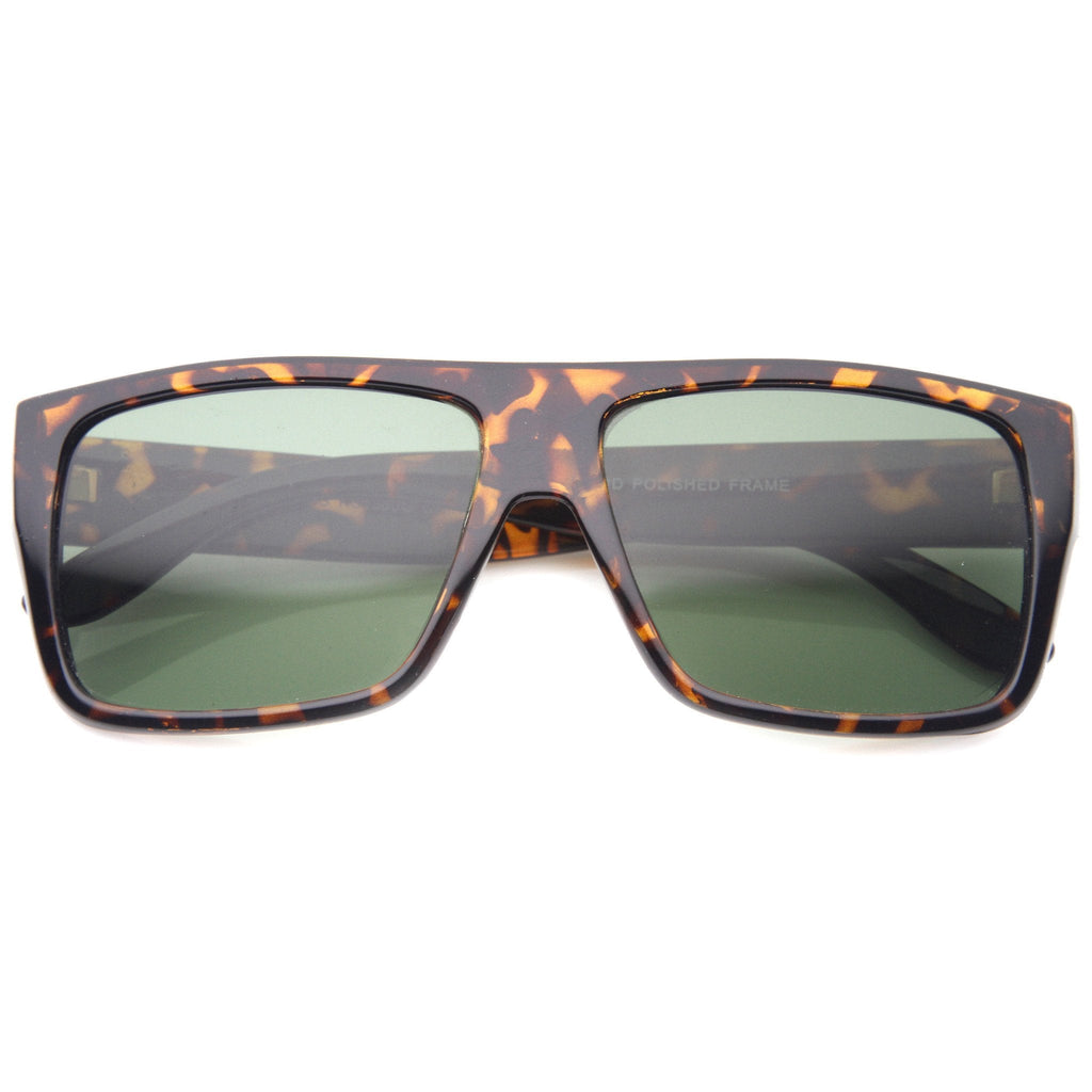 Retro Streetwear Rectangle Flat Top Block Sunglasses 9928