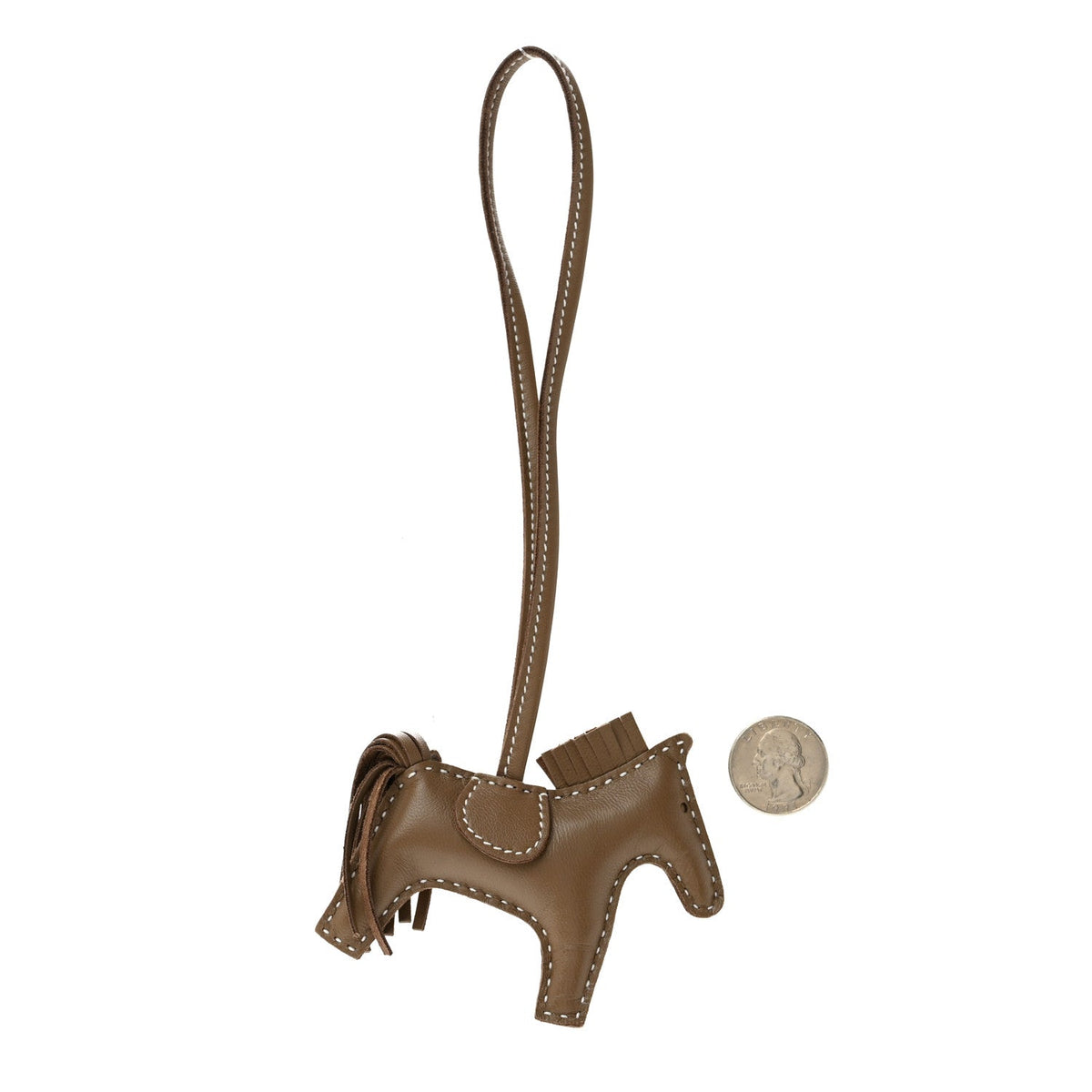 Milo Lambskin Grigri Rodeo Horse Bag Charm PM Etoupe