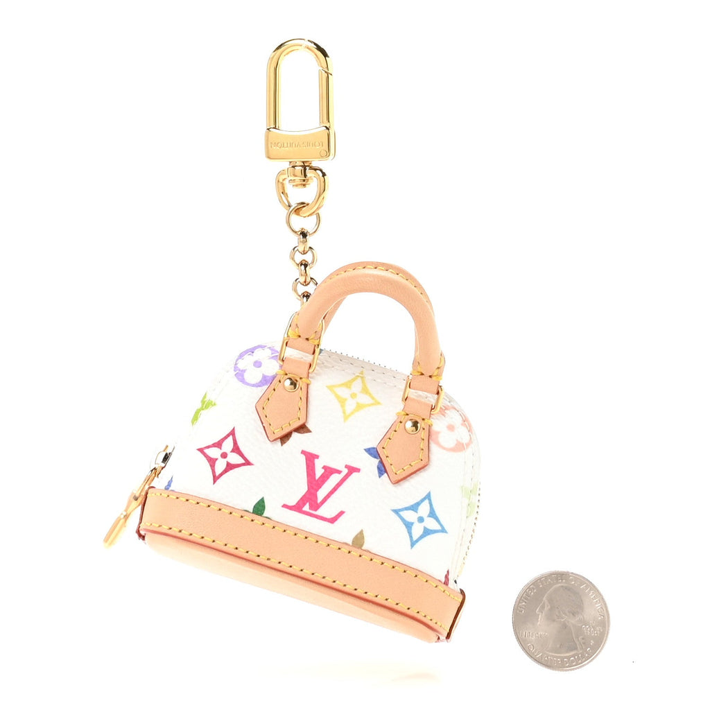 LV x TM Monogram Multicolor Micro Alma Bag Charm White