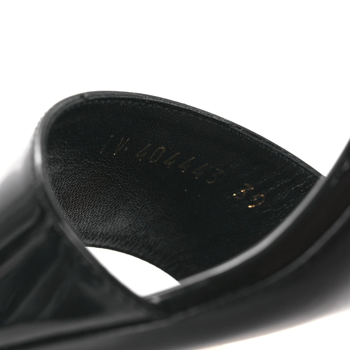 Patent Calfskin Fetish 105 Sandal 39 Black