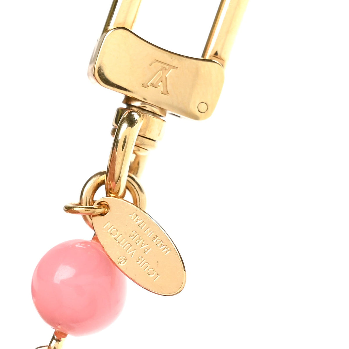 Resin Wood Vivienne Bag Charm Fuchsia Ecru White Caramel