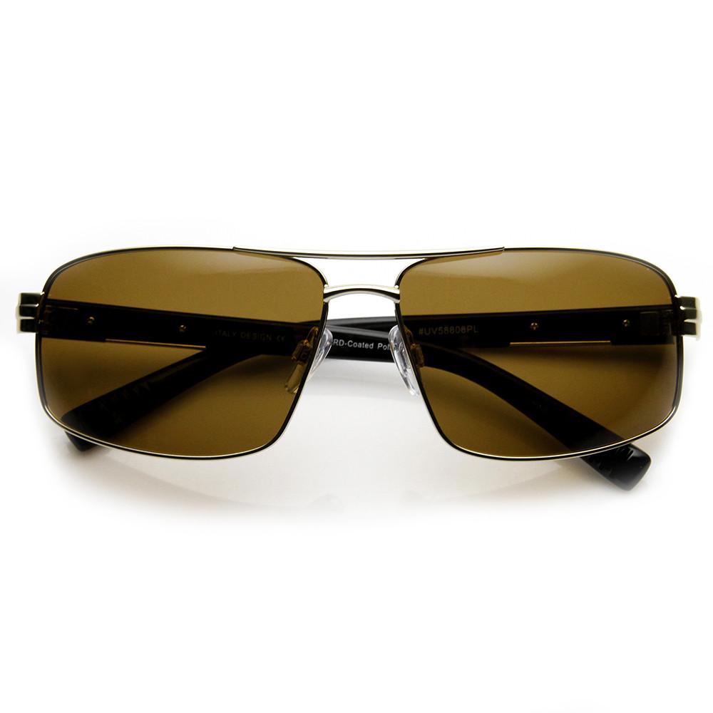 Mens Premium Square Polarized Aviator Sunglasses 9271