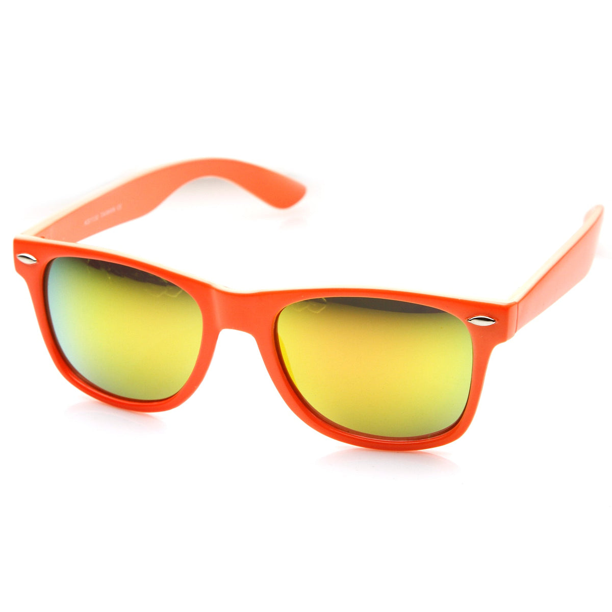 Retro Flash Mirrored Lens Horned Rim Sunglasses 8126
