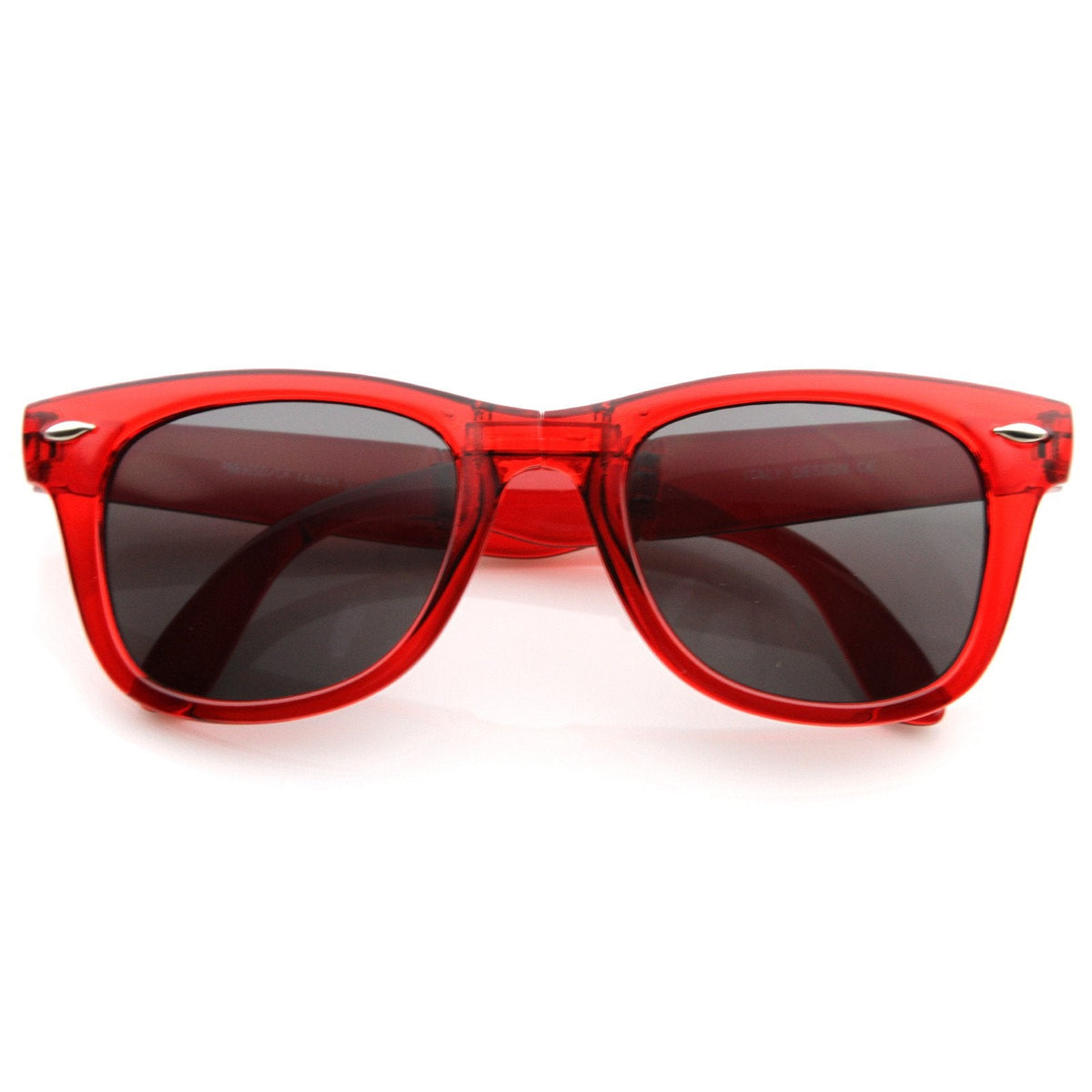Translucent Colorful Folding Pocket Horned Rim Sunglasses 8612