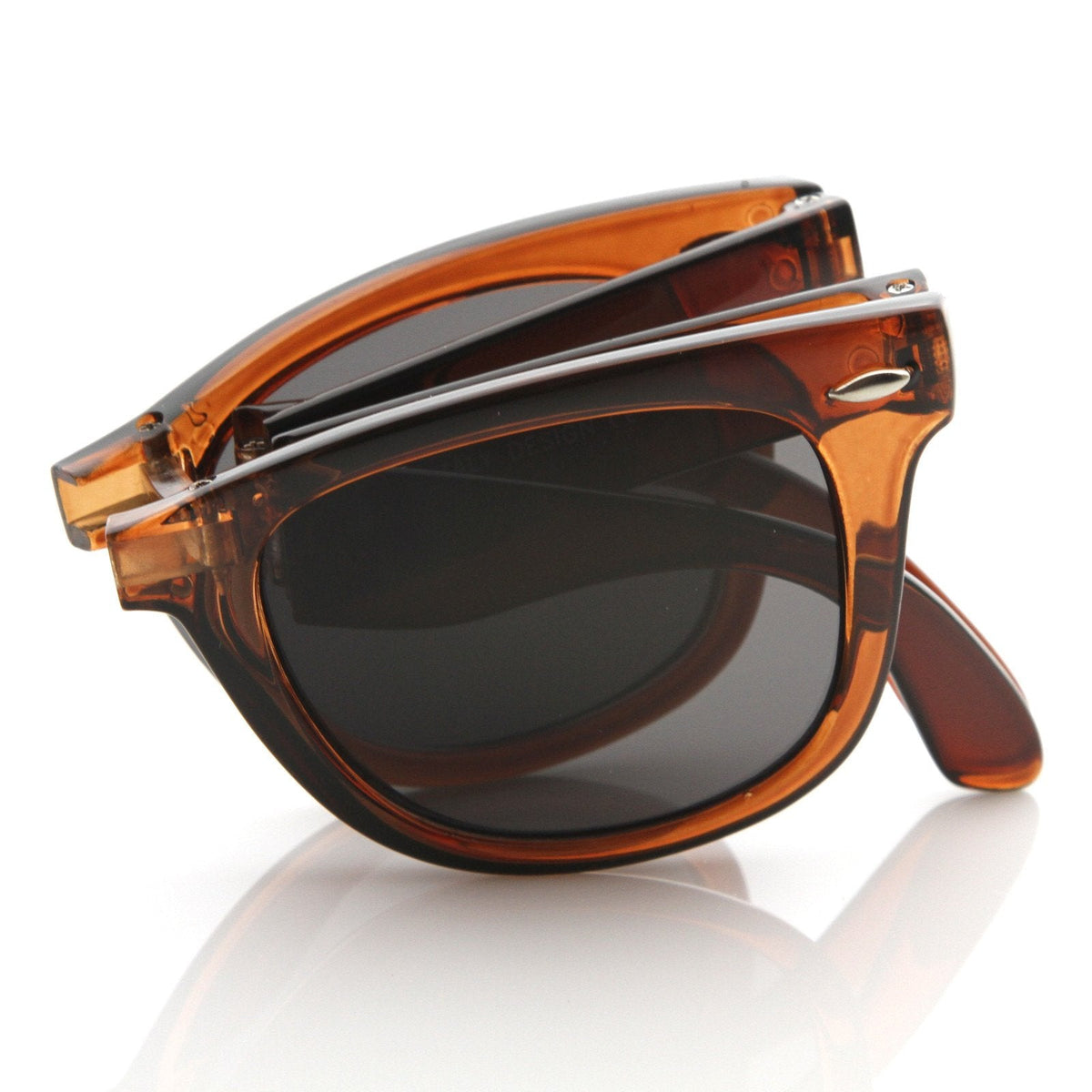 Translucent Colorful Folding Pocket Horned Rim Sunglasses 8612