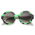 Retro Round Thick Frame Camouflage Sunglasses 9911