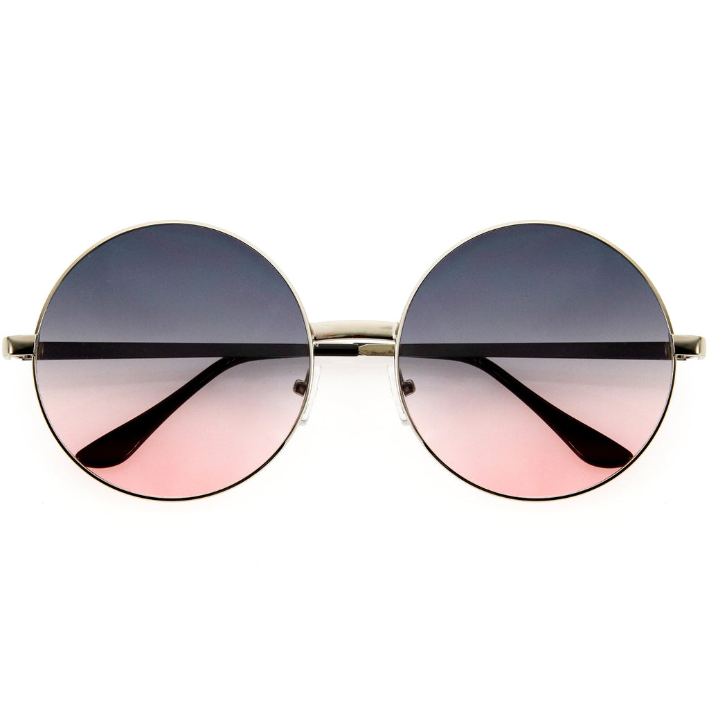 Oversize Vintage Inspired Metal Round Circle Sunglasses 8370