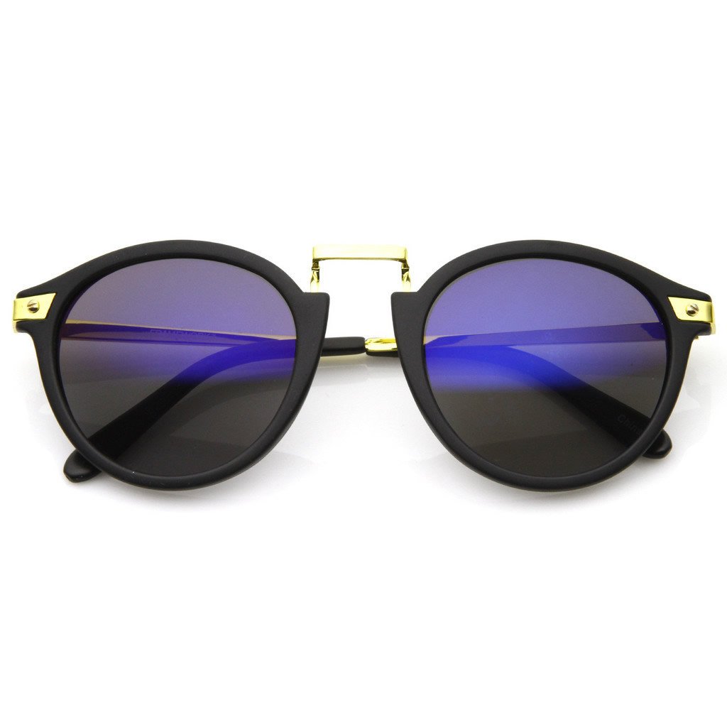 Vintage Steampunk Inspired Round Horned Rim Frame Sunglasses