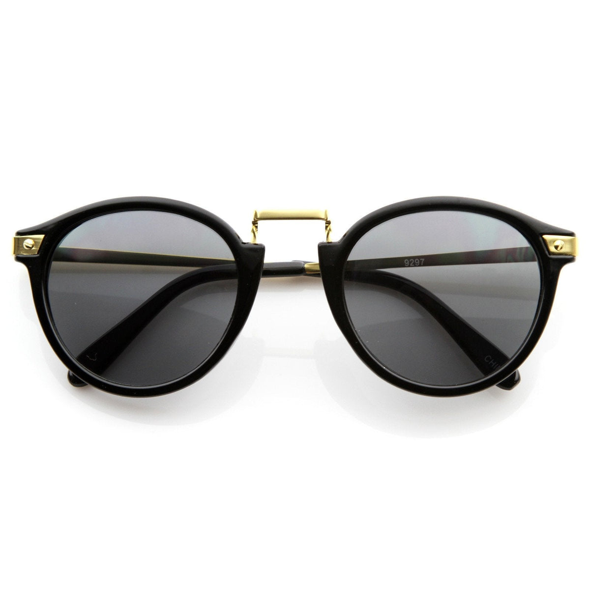 Vintage Steampunk Inspired Round Horned Rim Frame Sunglasses