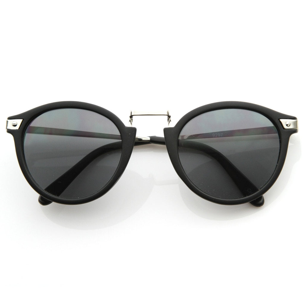 Vintage Steampunk Inspired Round Horned Rim Frame Sunglasses