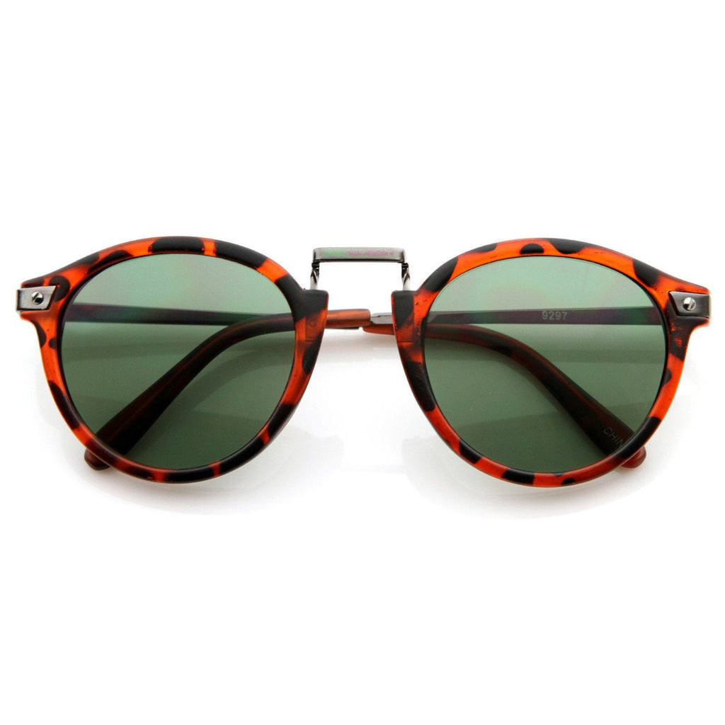Vintage Steampunk Inspired Round Horned Rim Frame Sunglasses