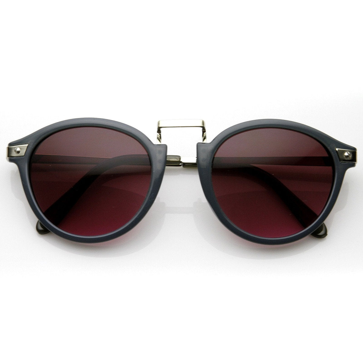 Vintage Steampunk Inspired Round Horned Rim Frame Sunglasses