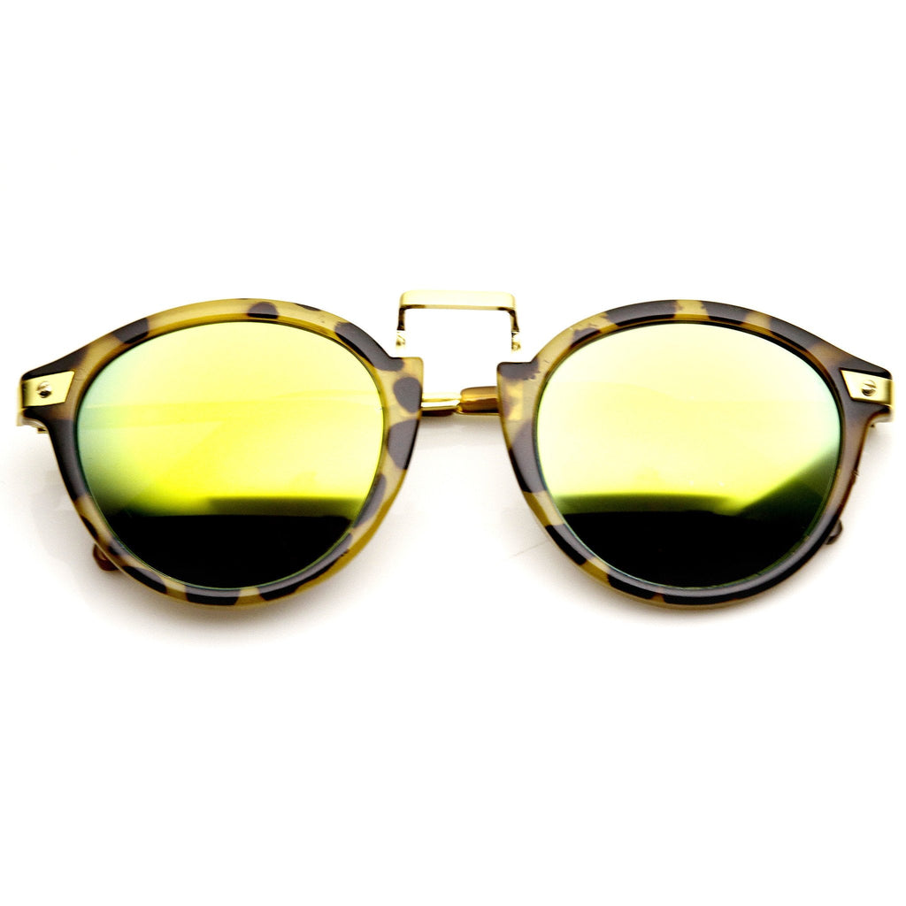 Vintage Steampunk Inspired Round Horned Rim Frame Sunglasses