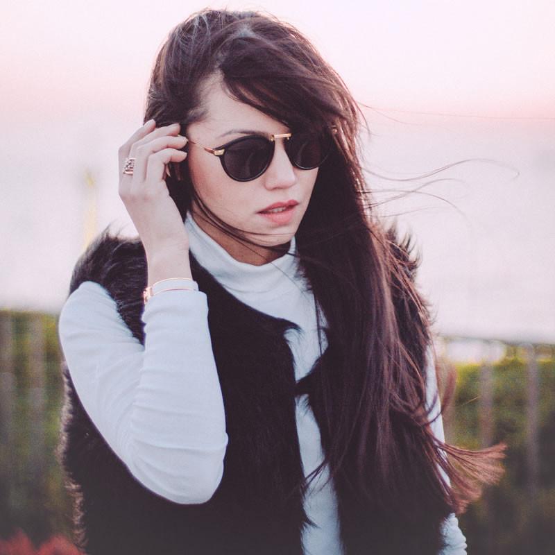 Vintage Steampunk Inspired Round Horned Rim Frame Sunglasses