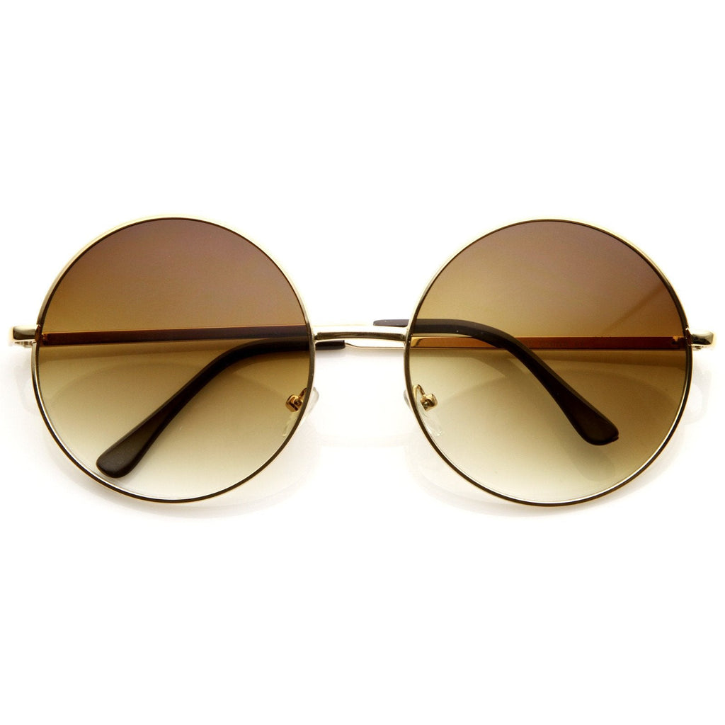 Oversize Vintage Inspired Metal Round Circle Sunglasses