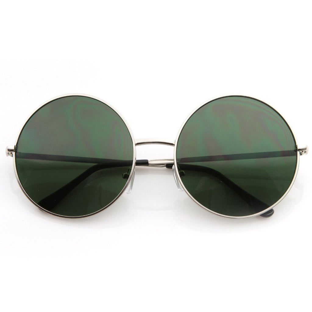 Oversize Vintage Inspired Metal Round Circle Sunglasses
