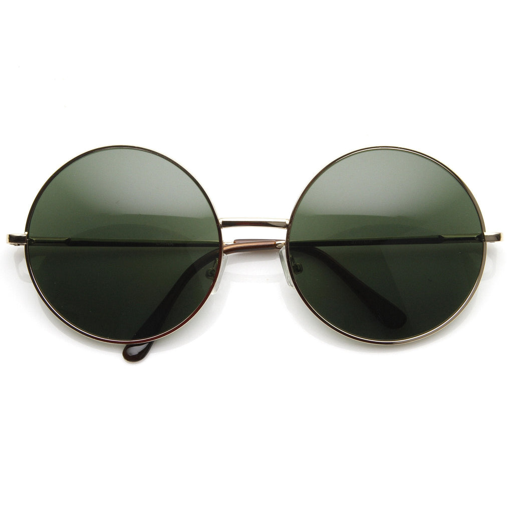 Oversize Vintage Inspired Metal Round Circle Sunglasses