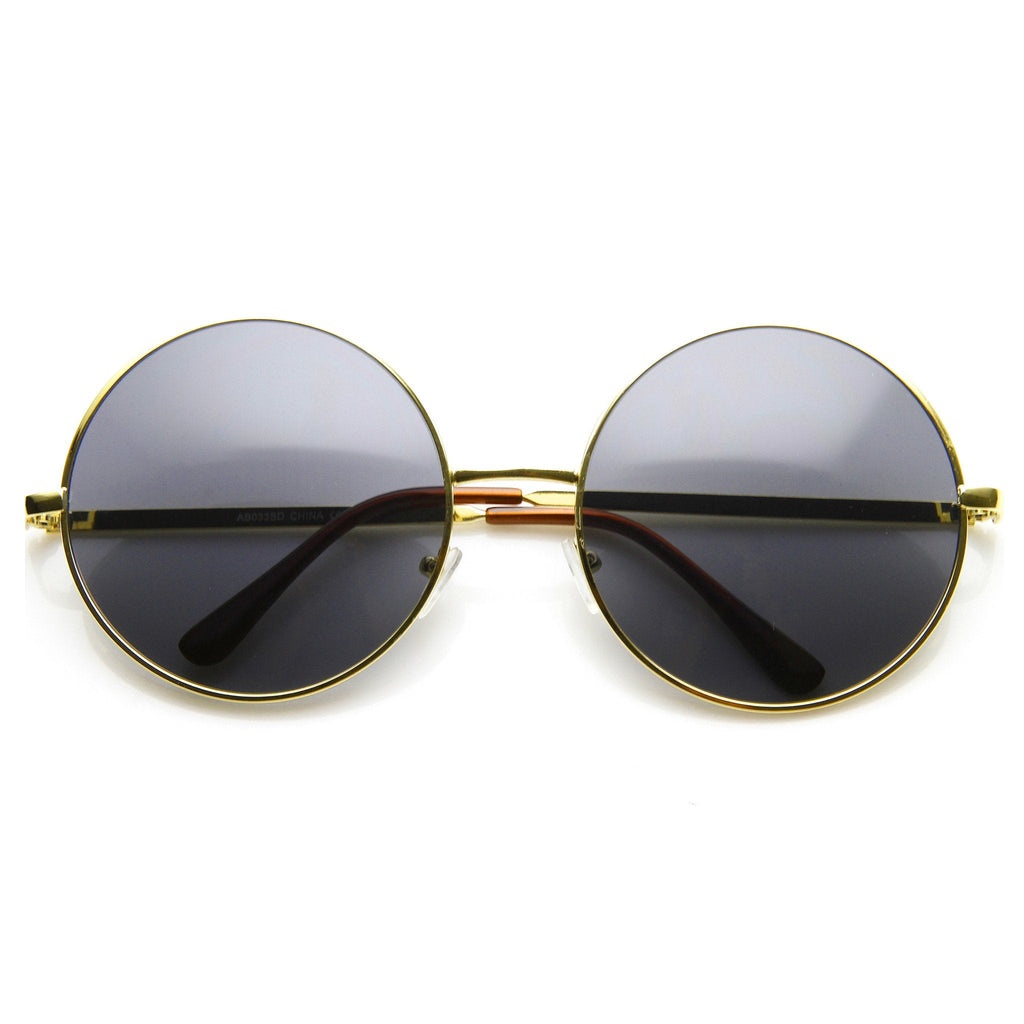 Oversize Vintage Inspired Metal Round Circle Sunglasses