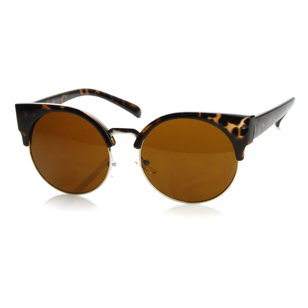 Vintage Indie Round Circle Cat Eye Sunglasses