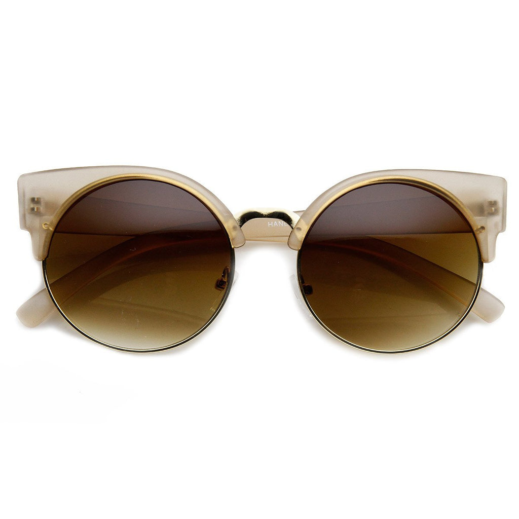Vintage Indie Round Circle Cat Eye Sunglasses