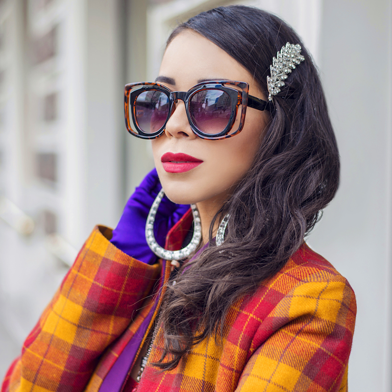 Unique Double Frame Square Women's Fashion Sunglasses