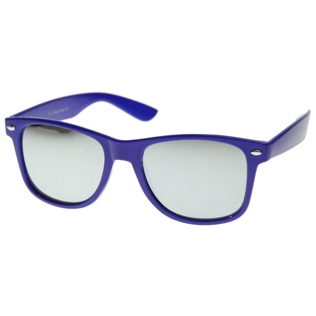 Classic Retro Horn Rimmed Mirrored Lens Sunglasses 8508