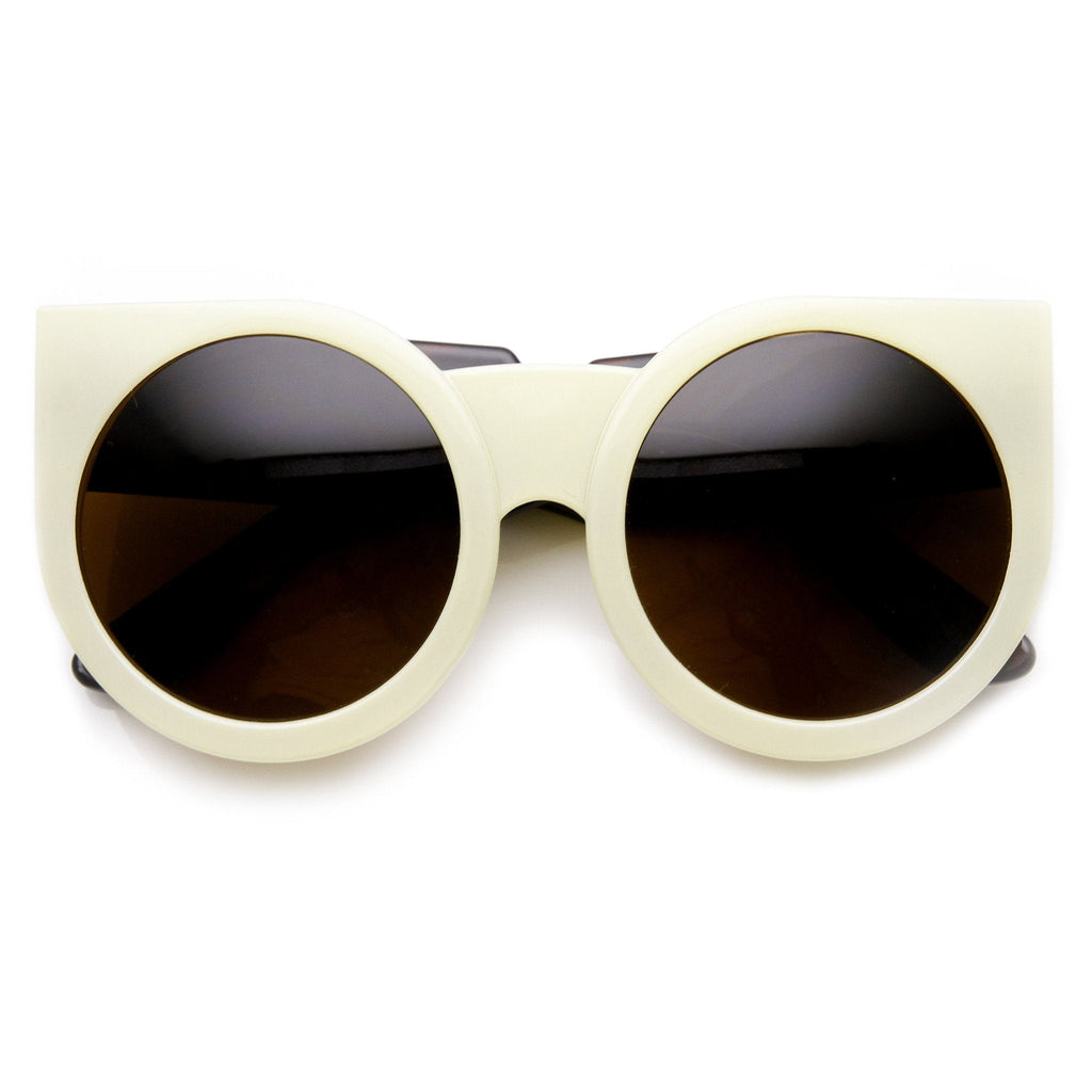 Women's Designer Super Bold Round Cat Eye Sunglasses