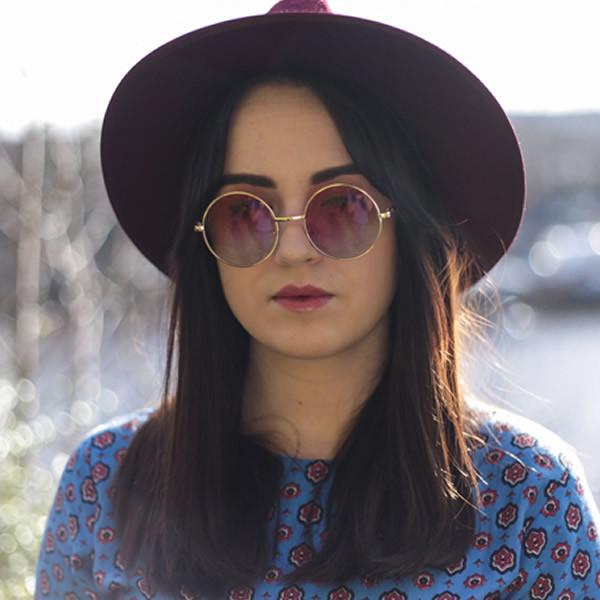 Retro Hippie Round Multi Color Rainbow Lens Sunglasses