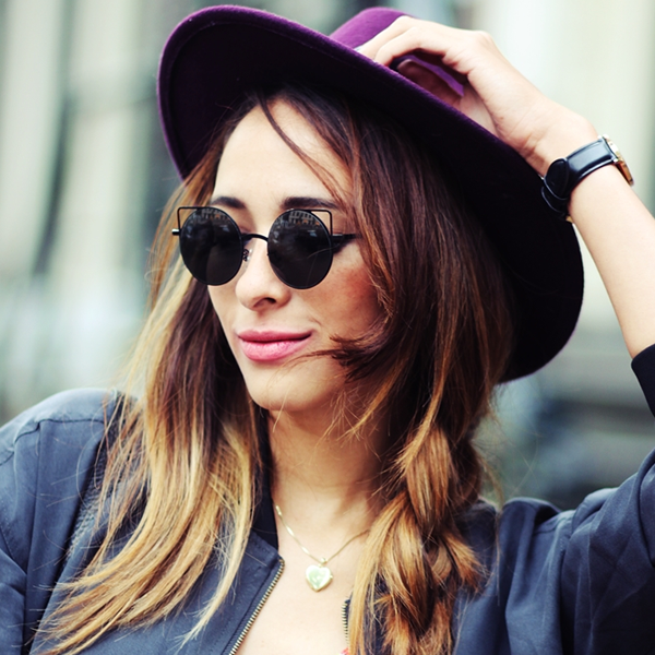 Women's Thin Laser Cut Metal Circle Cat Eye Sunglasses