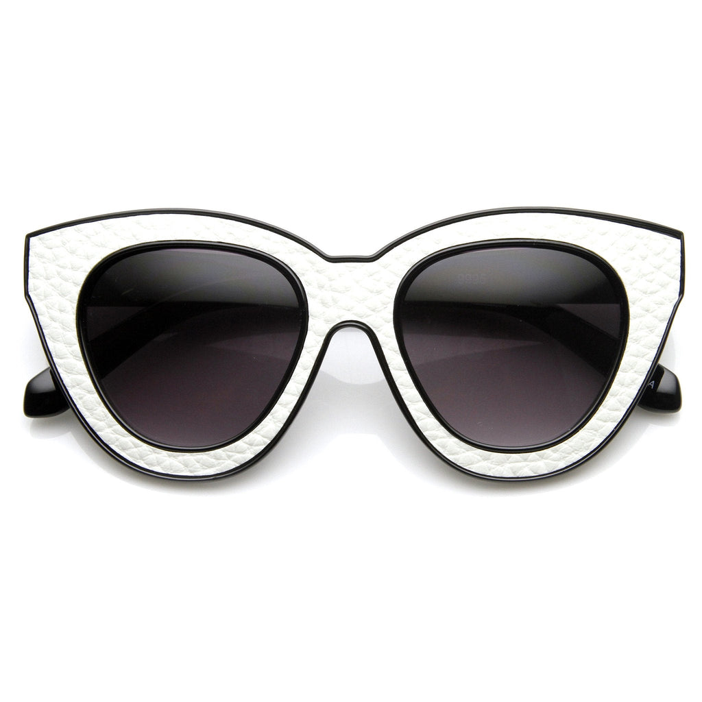 Indie Trendy Womens Block Cut Oversize Cat Eye Sunglasses