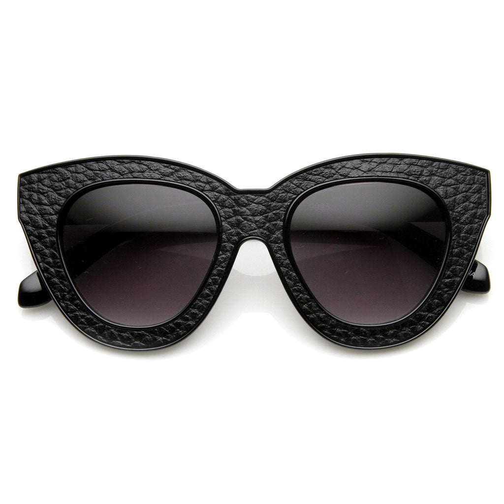 Indie Trendy Womens Block Cut Oversize Cat Eye Sunglasses