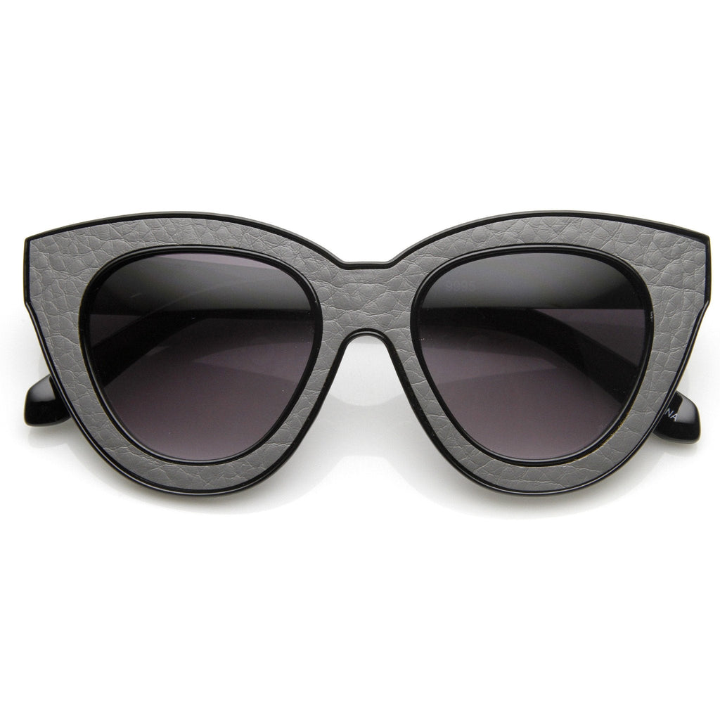 Indie Trendy Womens Block Cut Oversize Cat Eye Sunglasses