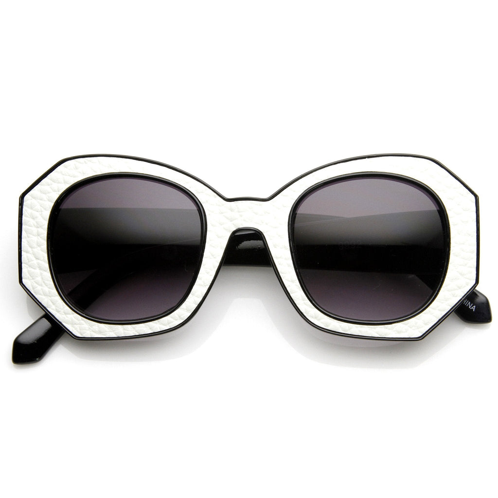 Women's Fashion Block Cut Hexagon Oversize Sunglasses