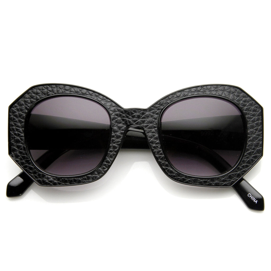 Women's Fashion Block Cut Hexagon Oversize Sunglasses
