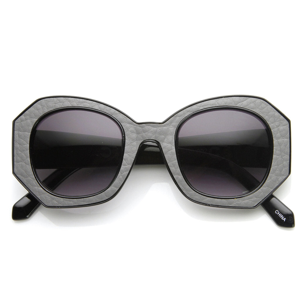 Women's Fashion Block Cut Hexagon Oversize Sunglasses